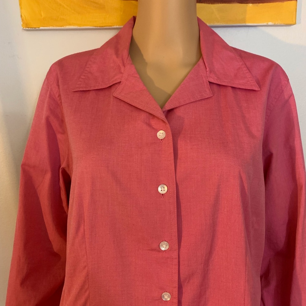 Geoffrey Beene Sport Pink Button Down Blouse